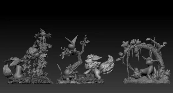 [Pre-Order] 1/20 Scale World Figure [Kipi Studio] - Glaceon & Leafeon - Image 2