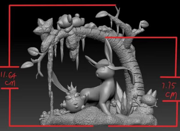 [Pre-Order] 1/20 Scale World Figure [Kipi Studio] - Glaceon & Leafeon - Image 4