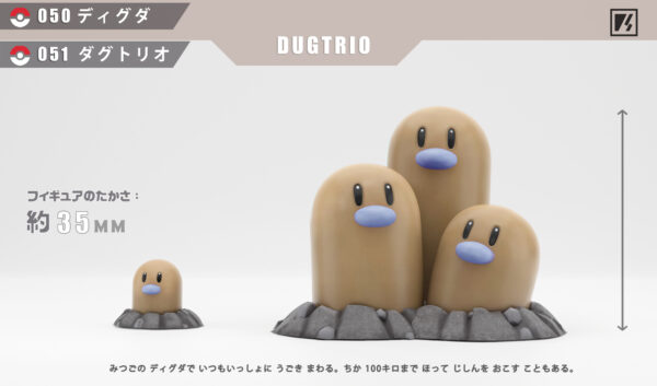 [Pre-Order] 1/20 Scale World Figure [VS Studio] - Dugtrio&Diglett - Image 3