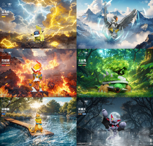 [Pre-Order] 1/20 Scale World Figure [Wonder] -Pikachu & Buizel & Gliscor & Infernape & Staraptor & Torterra - Image 6